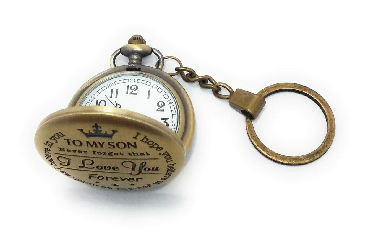 "To My Son" Embossed Watch Keychain